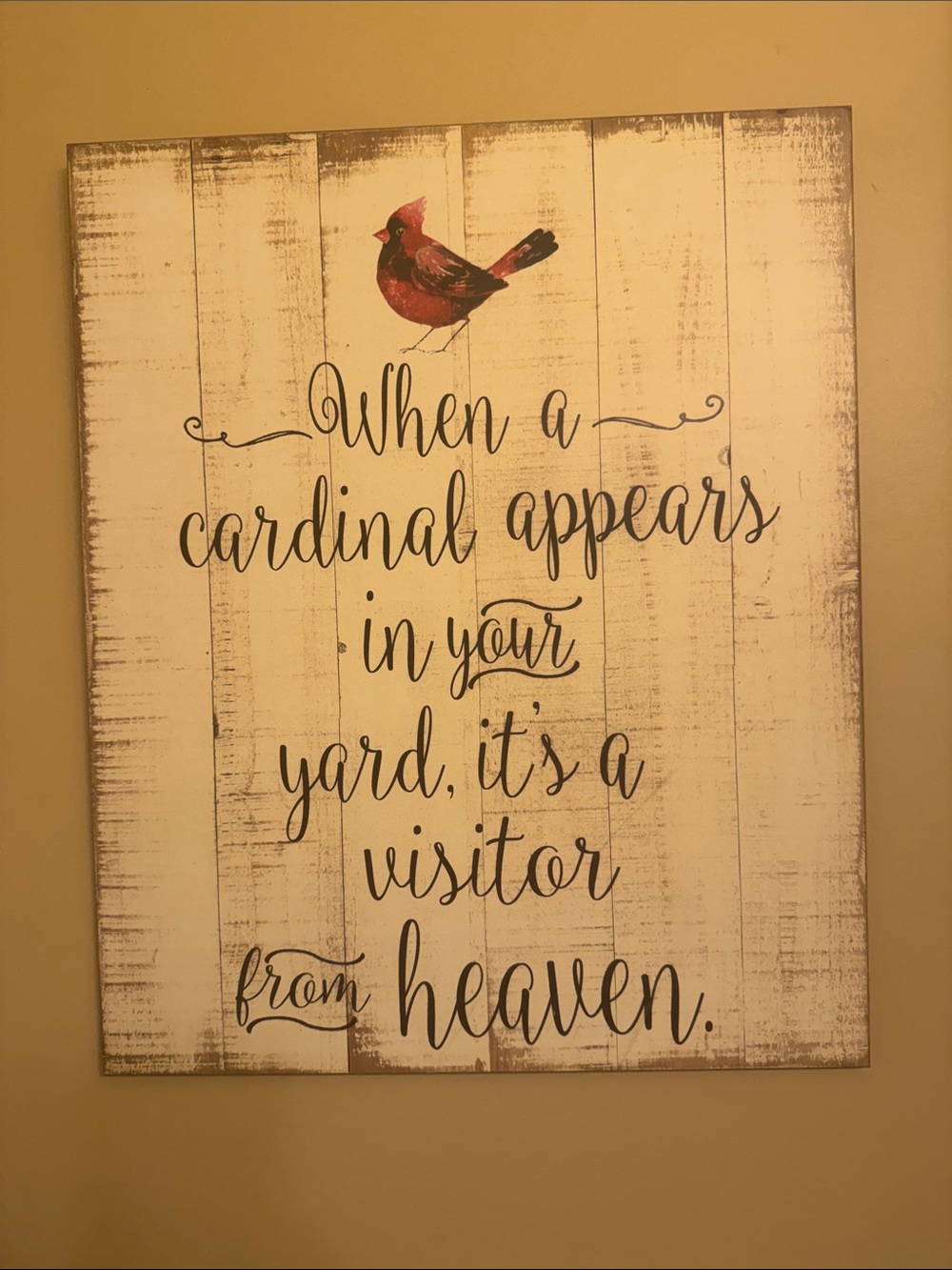 Red Cardinal Inspirational Wall Art Sign